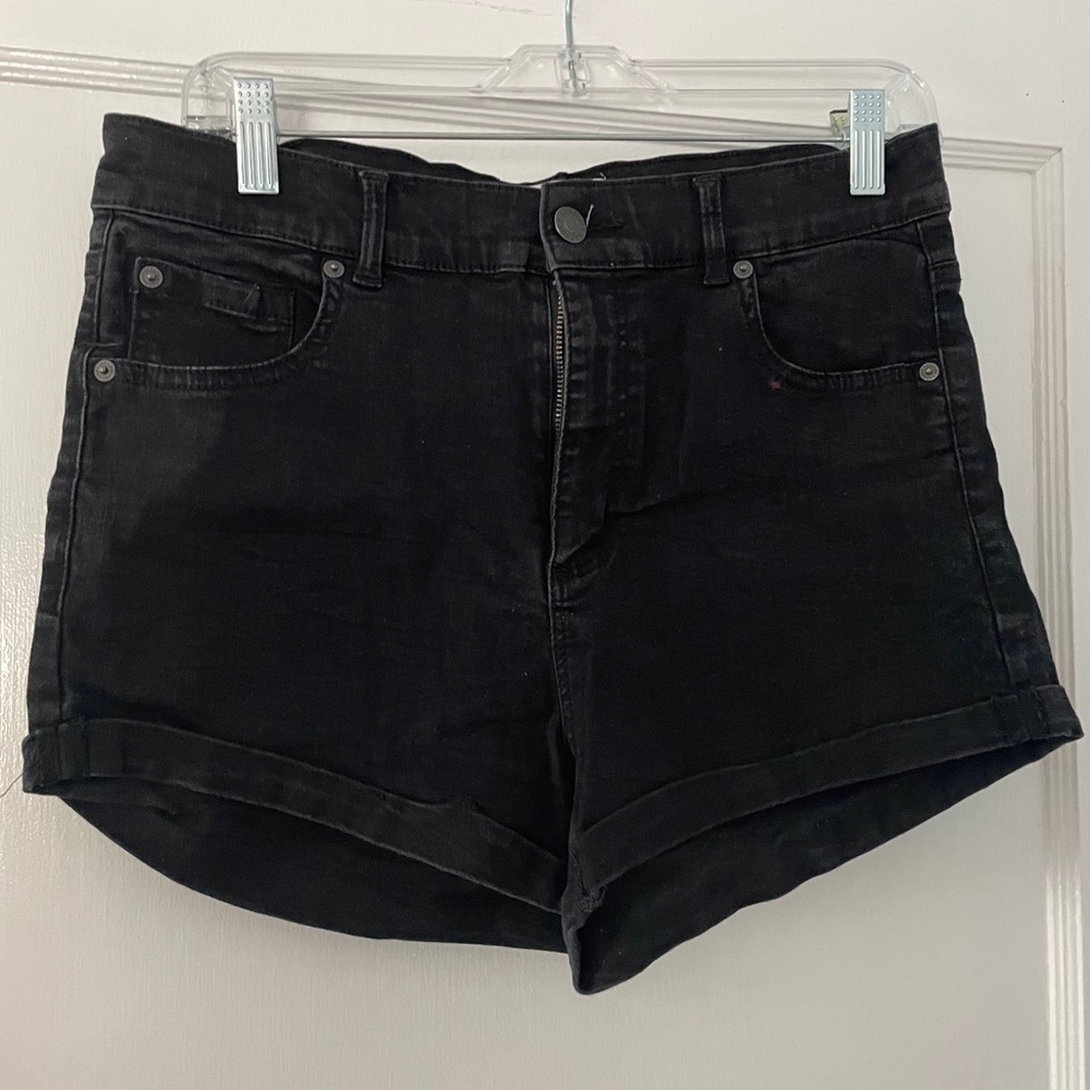Black jean shorts